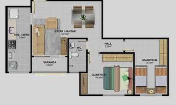 Imagem 3: Apartamento 2 quartos - Propriá - R$ 130.000,00