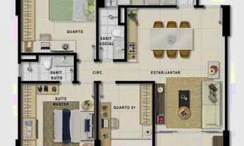 Imagem 6: Ocean View, 3 quartos sendo 1 suíte, 104m², nascente, vista mar e 2 vagas de garagem - Sur