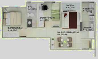 Imagem 5: Apartamento no Neo Fiori, 45m², 2/4 sendo 1 suíte