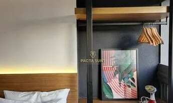 Imagem 7: Studio 100% mobiliado, loft, com os ambientes integrados (quarto, sala, cozinha), 1 banhei