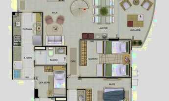 Imagem 5: Cobertura duplex à venda com 158m², 3 vagas e dependência completa no Parque das Castanhei