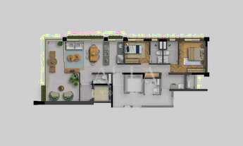 Imagem 6: Apartamento MOBILIADO para locação em ANDAR ALTO com 2 suítes e 2 vagas no 1125 Joaquim, I