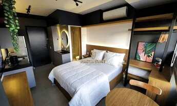 Imagem: Studio 100 mobiliado, loft, com os ambientes