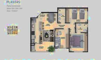 Imagem 4: Apartamento com 3 dormitórios à venda, 73 m² por R$ 315.000,00 - Nova Palhoça - Palhoça/SC