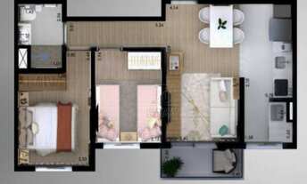 Imagem 5: Apartamento com 2 dormitórios à venda, 47 m² por R$ 250.000,00 - Vila Camilópolis - Santo