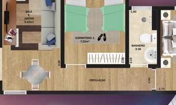 Imagem 3: Apartamento à Venda de 42 m² com 2 quartos no Jardim Jacinto - Jacareí - SP