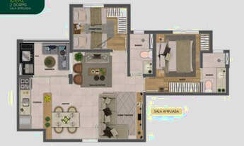 Imagem 2: W) Ap 2 e 3 Dorms Na planta! Facilidade de financiamento!