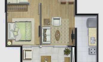 Imagem 4: Apartamento com 1 dormitório para alugar, 50 m² por R$ 4.172,89/mês - Jardim Anália Franco