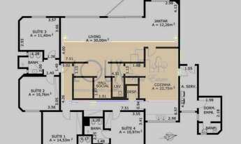 Imagem 7: Apartamento para locação na Vila Nova Conceição - 190m², 3 suítes