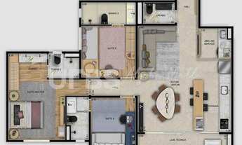 Imagem 2: Apartamento para venda possui 100 metros quadrados com 3 quartos