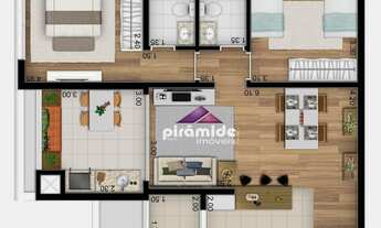 Imagem 2: Apartamento com 2 dormitórios à venda, 77 m² por R$ 384.096,31 - Jardim Britânia - Caragua