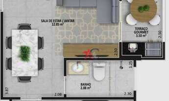 Imagem 3: Apartamento com 2 dormitórios à venda, 63 m² por R$ 350.700,00 - Aviação - Praia Grande/SP