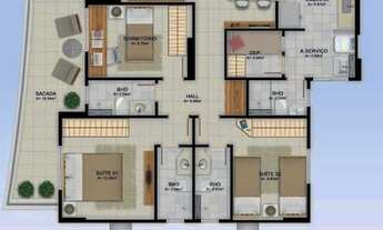 Imagem 5: AS IMÓVEIS BELÉM vende apartamento com 114,03 m² com 3 qtos (2 suítes) em Umarizal - Belé