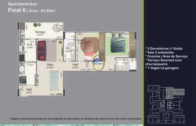 Imagem 3: Lançamento no Caiçara Apto 2 dorms c/ 66 mil de entrada