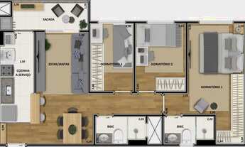 Imagem 5: Apartamento Novo com 03 dormitórios sendo uma suíte - Edifício Carpe Diem