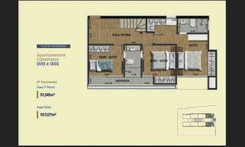 Imagem: Cobertura com 03 quartos sendo uma suíte