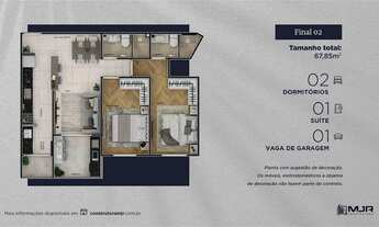 Imagem 2: Apto de 2 dorm c/ 1 SUÍTE, 1 VAGA, SACADA GOURMET, 59 m² de área útil. Bairro: Guilhermina