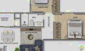 Imagem 2: Apartamento com 2 dormitórios à venda, 56 m² por R$ 265.000,00 - Maria Antonieta - Pinhais