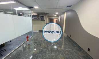 Imagem 4: Conjunto comercial de 266m² mobiliado com layout em divisórias, sala de reunião, recepção