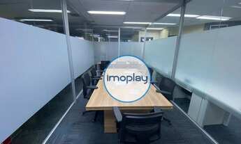 Imagem 5: Conjunto comercial de 266m² mobiliado com layout em divisórias, sala de reunião, recepção