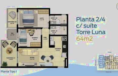 Imagem 15: Apartamento a venda 1 e 2/4 com suíte e vista mar, em Pedra do Sal. Ilha de Pharos