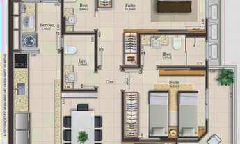 Imagem 6: Apartamento para Venda em São José, Campinas, 2 dormitórios, 1 suíte, 2 banheiros, 1 vaga