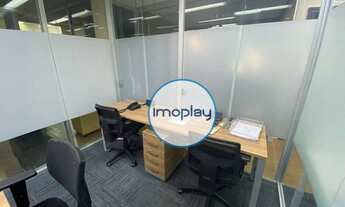 Imagem 6: Conjunto comercial de 266m² mobiliado com layout em divisórias, sala de reunião, recepção