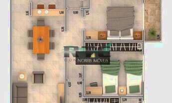 Imagem 2: Apartamento com 3 dormitórios à venda, 106 m² por R$ 390.000 - Caiçara - Praia Grande/SP