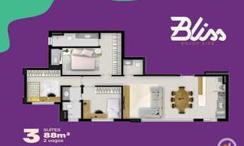 Imagem 2: Apartamento no Bliss Enjoy Life com 3 suítes