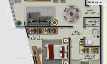 Imagem 2: Apartamento para venda tem 58 metros quadrados com 2 quartos em Itacorubi - Residencial Fl