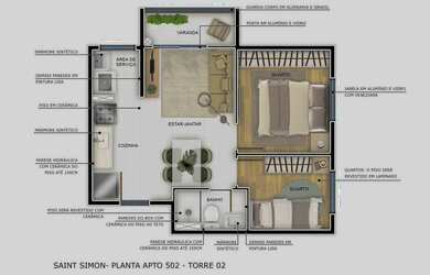 Imagem 3: Apartamento para venda tem 38 metros quadrados com 2 quartos em Lapa de Baixo - São Paulo