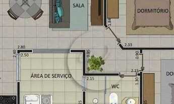Imagem 2: Apartamento com 2 dormitórios à venda, 60 m² por R$ 378.000,00 - Vila Linda - Santo André