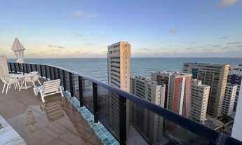 Imagem 2: Apartamento mobiliado de 2 quartos (1 suíte), varanda e vista para o mar