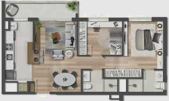 Imagem 6: Apartamento para Venda - 44.25m², 1 dormitório, 1 vaga - Passo da Areia