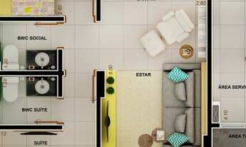 Imagem 4: Apartamento com 54m² com 2 quartos nos Bancários- João Pessoa - PB