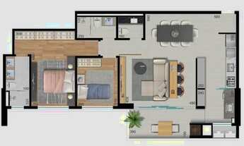 Imagem 7: APARTAMENTO com 2 dormitórios à venda por R$ 1.137.000,00 no bairro Cabral - CURITIBA / PR