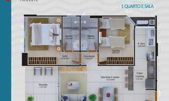 Imagem 3: 1 quarto novo em excelente localização na Praia do Morro em prédio com área de lazer