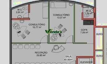 Imagem 3: Sala comercial em edifício recém construído localizado em frente a Santa Casa