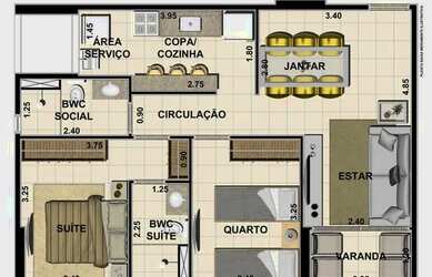 Imagem 5: Apartamento para venda tem 56 metros quadrados com 2 quartos em Torreão - Recife - PE