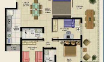 Imagem 7: Apartamento (Padrão), com 2 quartos e 2 banheiros à Venda, 78 m² em Ilhéus/BA