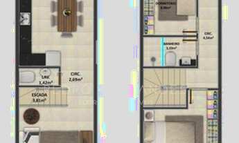 Imagem 2: Sobrado para Venda em Joinville, Bom Retiro, 3 dormitórios, 1 suíte, 2 banheiros