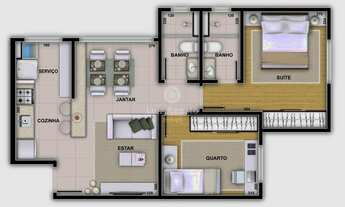 Imagem 3: Apartamento à venda 3 quartos 1 suíte 2 vagas - Serra