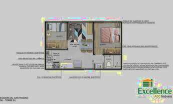 Imagem 5: Apartamento com 2 dormitórios à venda, 36 m² por R$ 265.000 - Vila Palmares - Santo André