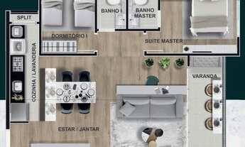 Imagem 6: APARTAMENTO com 2 dormitórios à venda por R$ 563.000,00 no bairro Capão Raso - CURITIBA