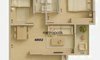 Imagem 4: Apartamento com 2 dormitórios à venda, 48 m² por R$ 219.000,00 - Vila América - Santo Andr