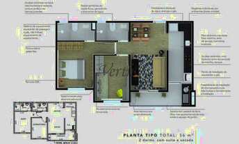 Imagem: Apartamento 56m² com dois dormitórios