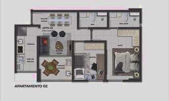 Imagem 2: Apartamento para venda com 57 metros quadrados com 2 quartos
