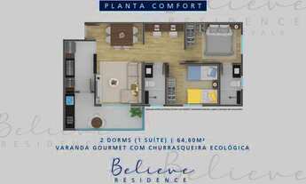 Imagem 6: Apartamentos de 64 m², 2 dormitórios (sendo 1 suíte)!
