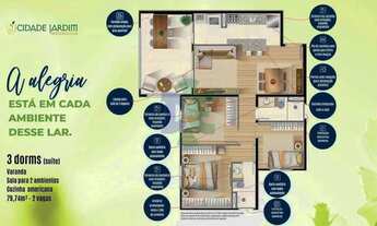 Imagem 3: Apartamento com 2 dormitórios para alugar, 65 m² por R$ 3.270,00/mês - Cidade Jardim - Jac