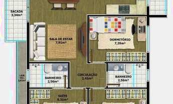 Imagem 2: Apartamento com 3 dormitórios (sendo 1 suíte) à venda, 89 m² por R$ 362.000 - Bom Retiro